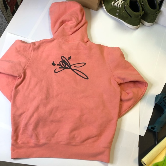 Supreme Mens Medium Size Orange Squirrel Hoodie - Picture 3 of 10